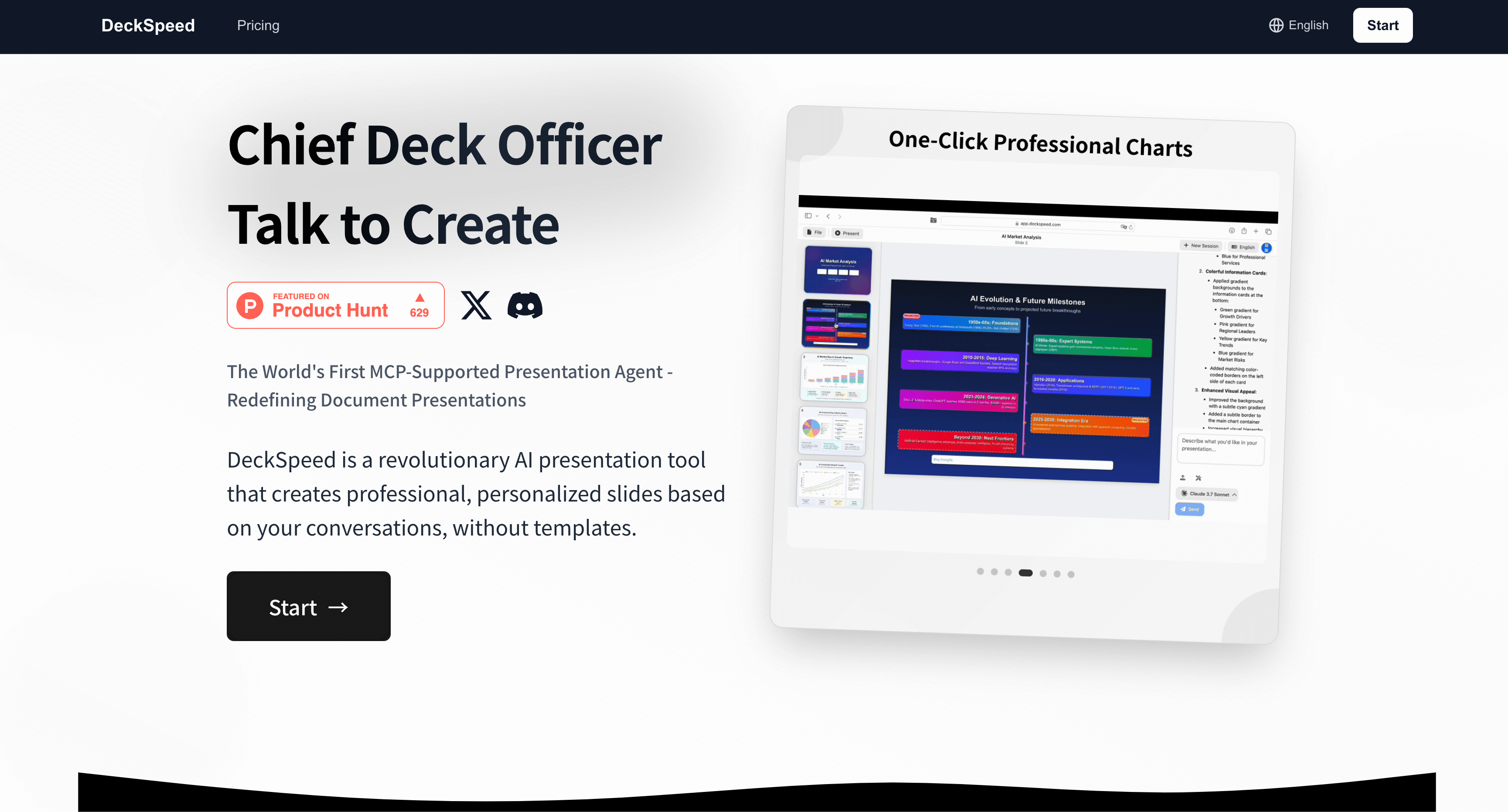 Screenshot or logo of DeckSpeed tool