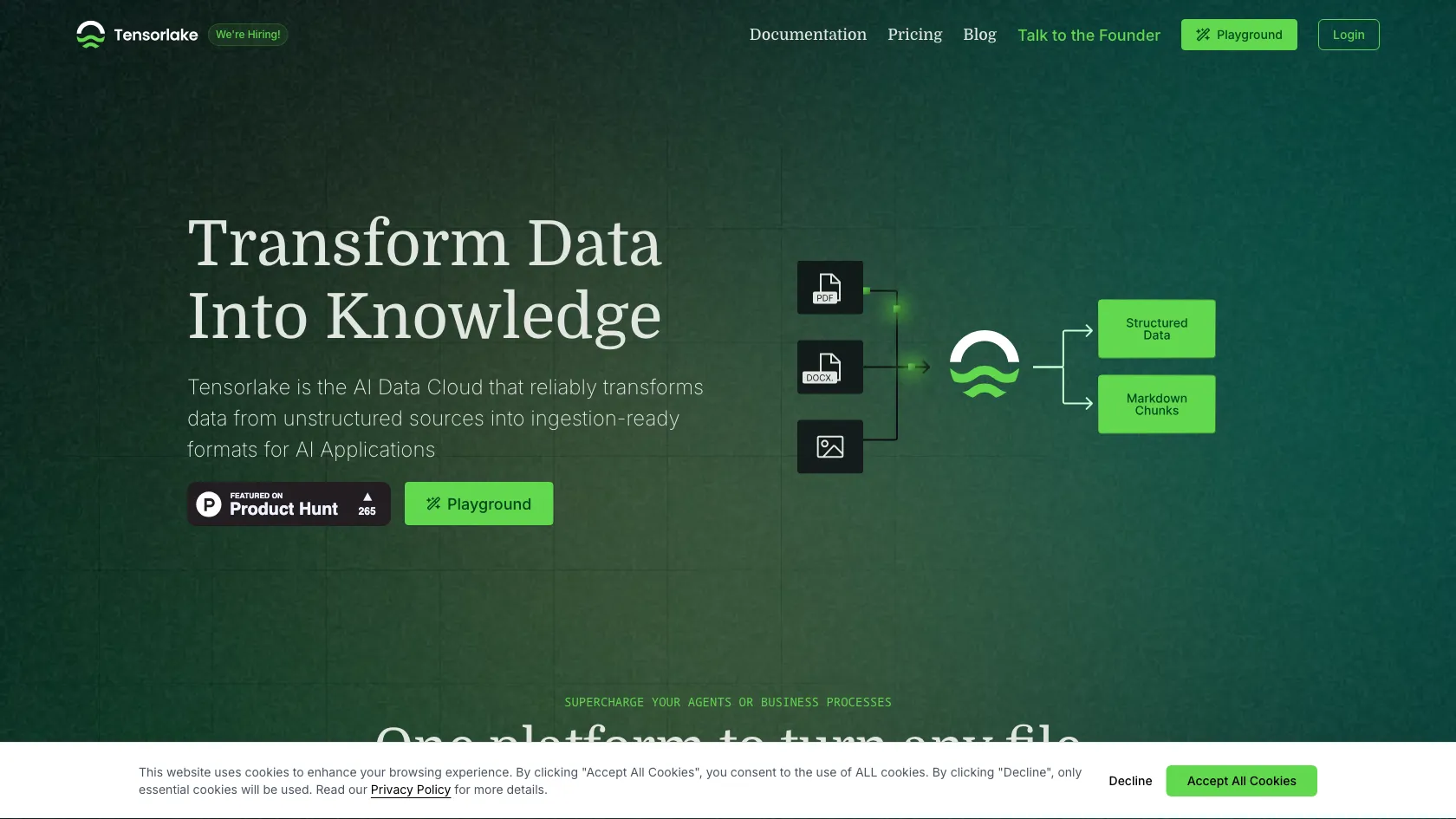 Screenshot or logo of Tensorlake tool