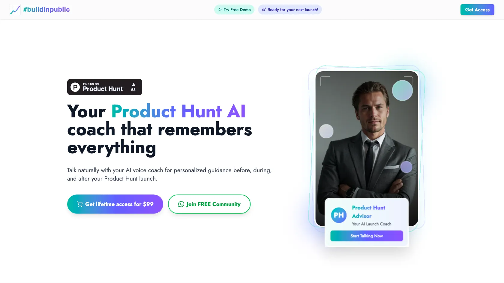 Screenshot or logo of Product Hunt Launch Advisor tool