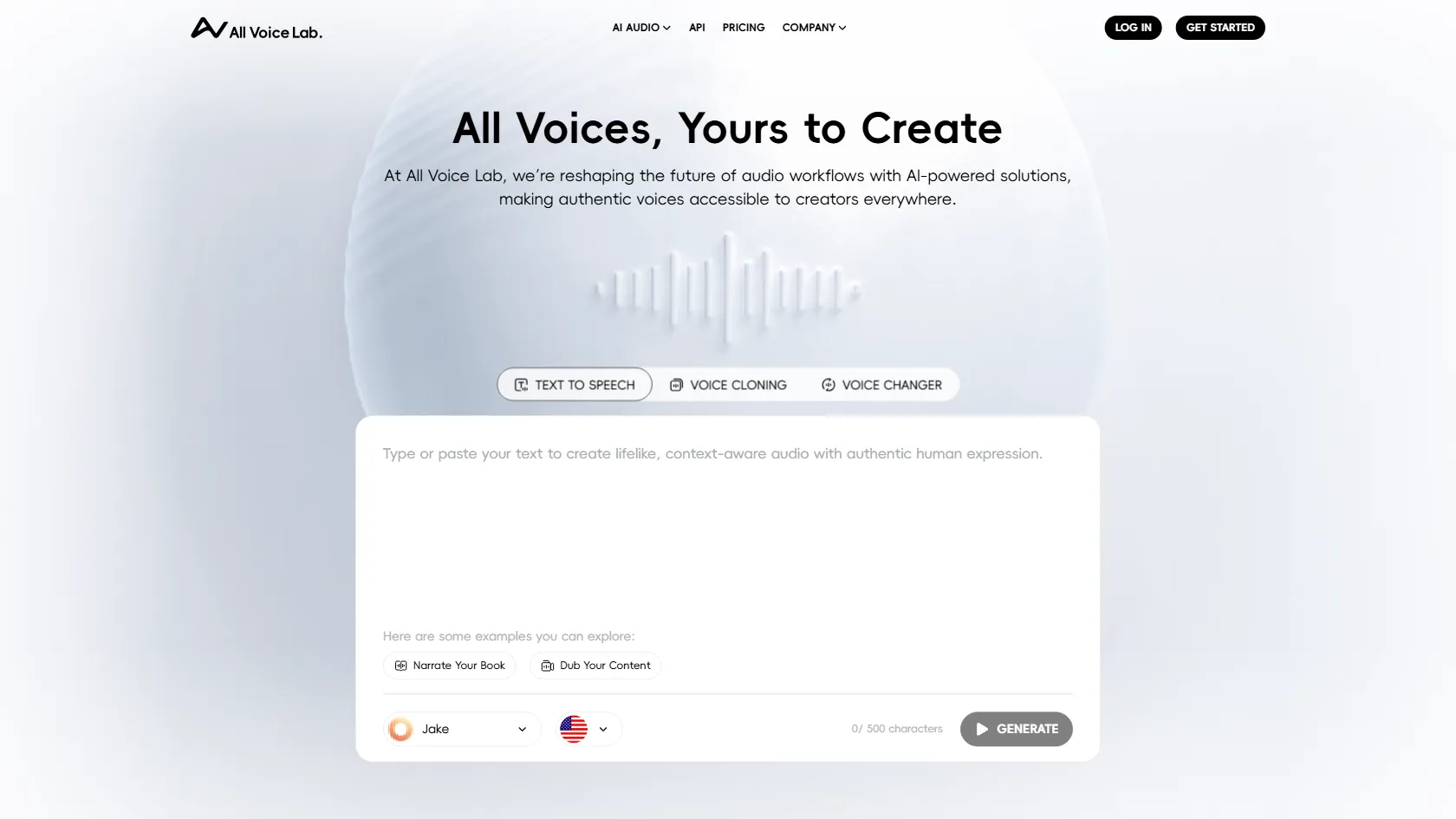 Screenshot or logo of All voice lab tool