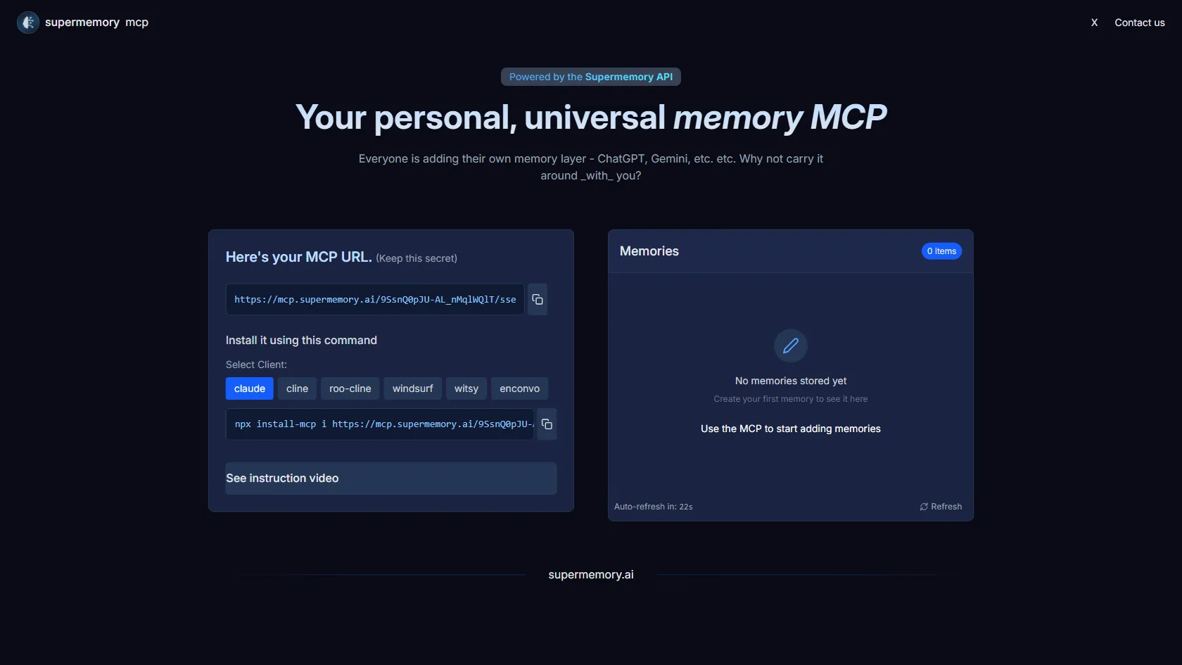 Screenshot or logo of Supermemory MCP tool