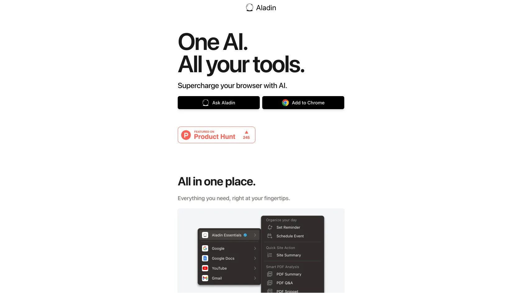 Screenshot or logo of Aladin AI tool