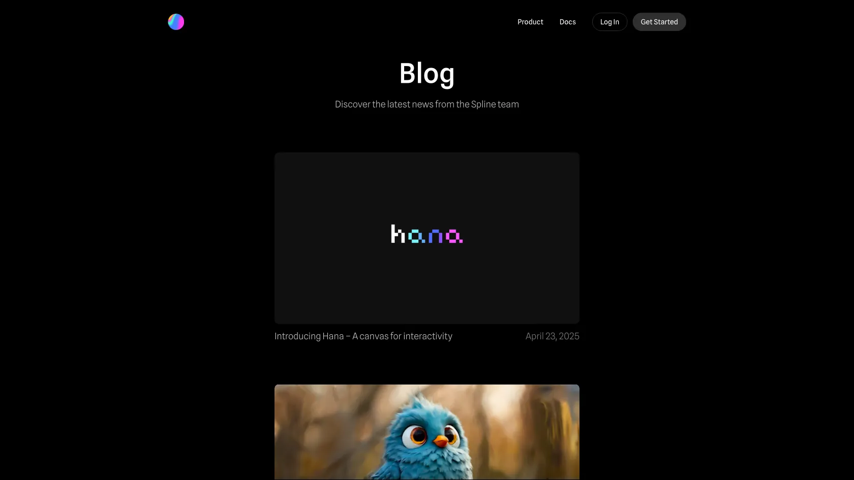 Screenshot or logo of Spline Blog tool