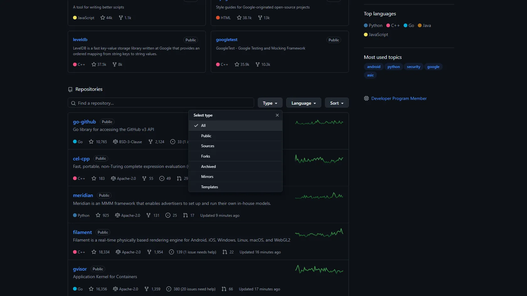 Screenshot or logo of Google · GitHub tool