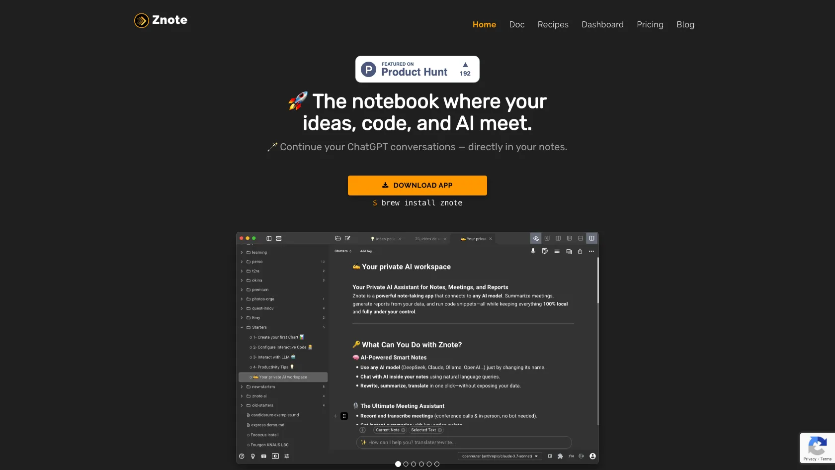 Screenshot or logo of Znote tool