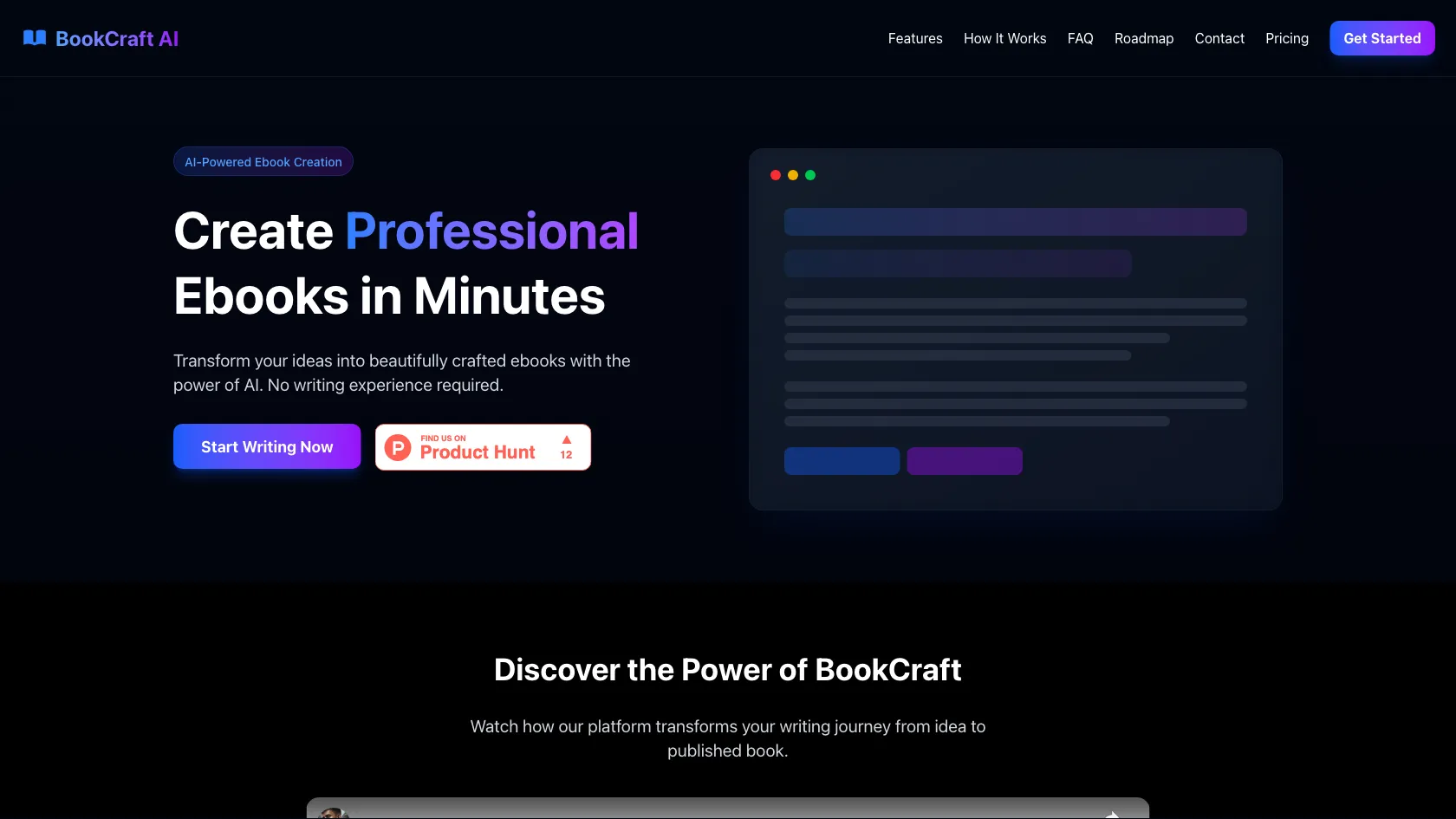 Screenshot or logo of BookCraft AI tool