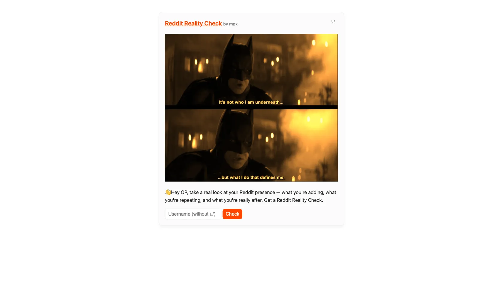 Screenshot or logo of Reddit Reality Check tool