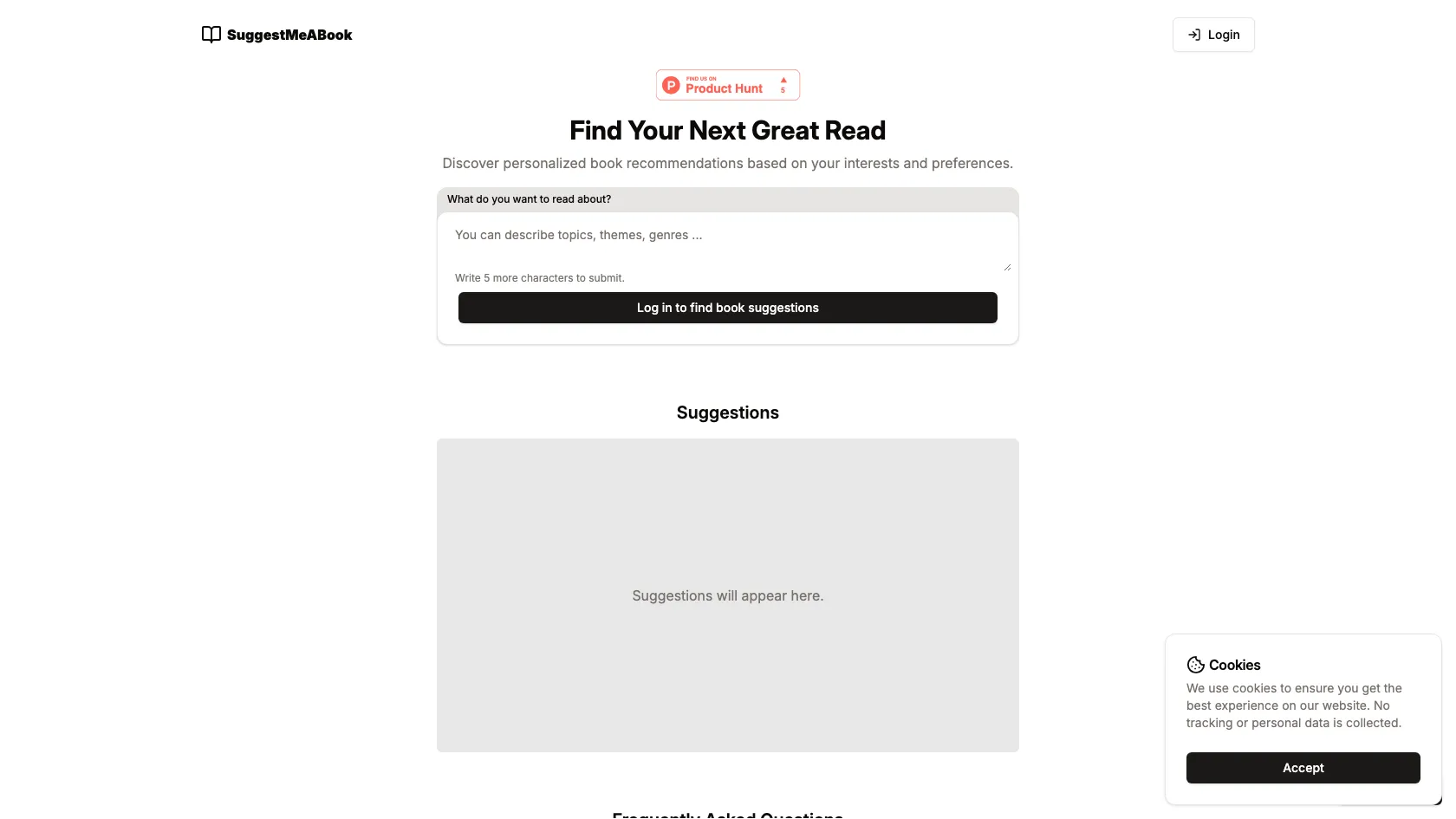 Screenshot or logo of SuggestMeABook tool