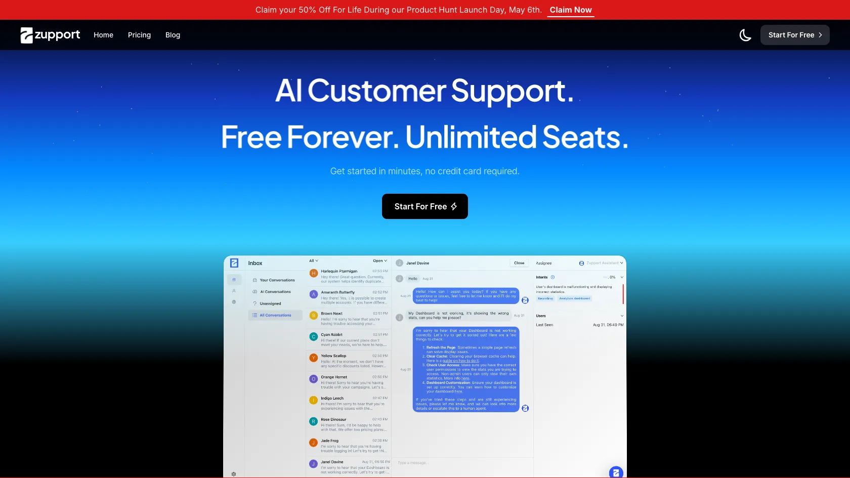 Screenshot or logo of Zupport tool