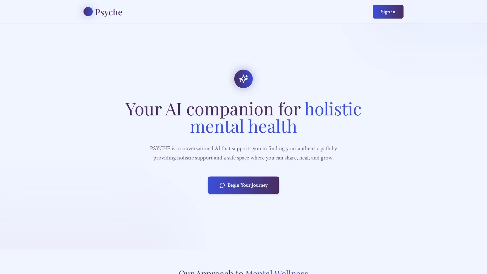 Psyche App screen shot