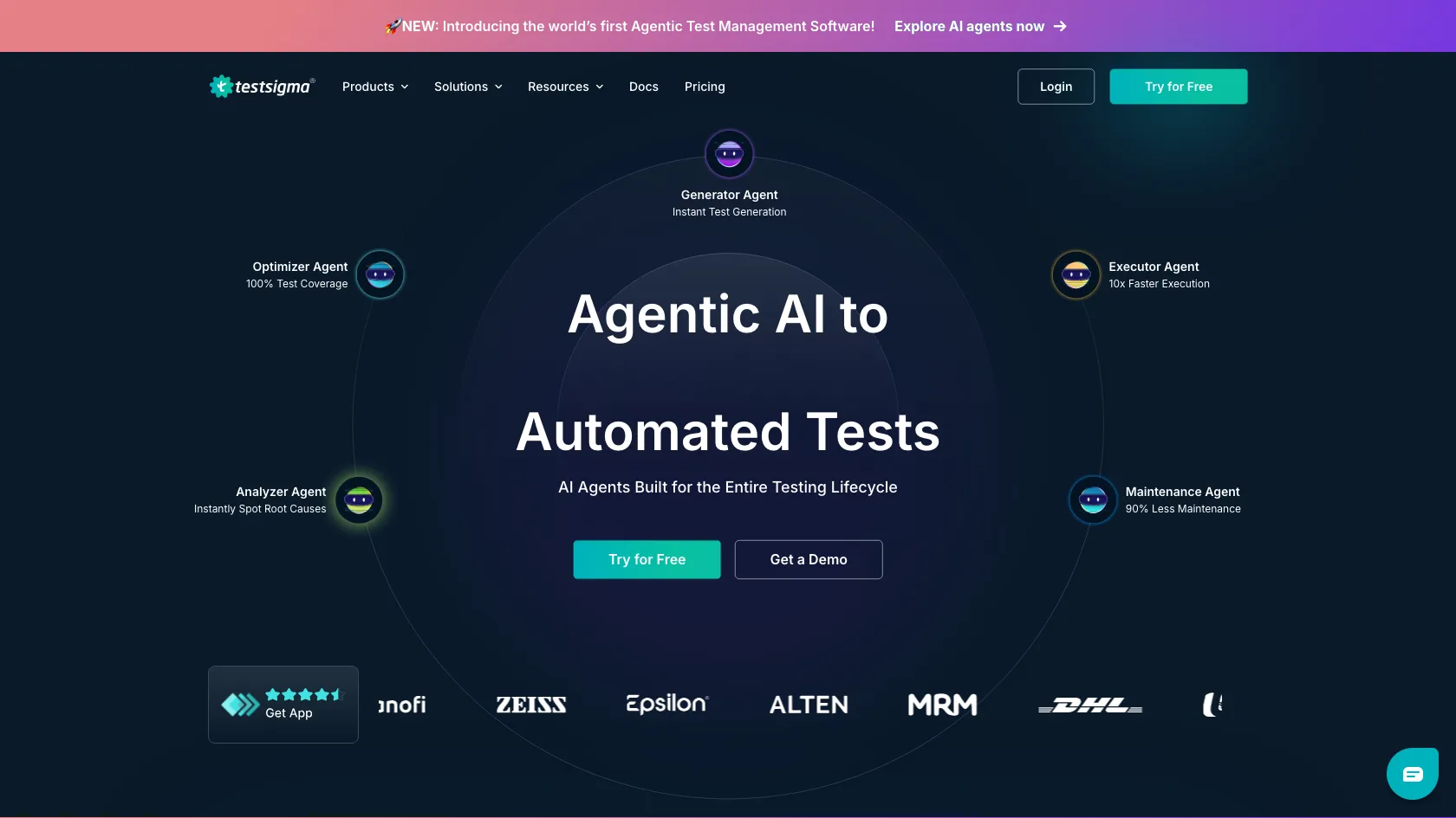 Screenshot or logo of Testsigma tool