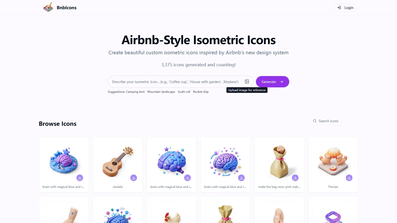 Screenshot or logo of BnbIcons tool