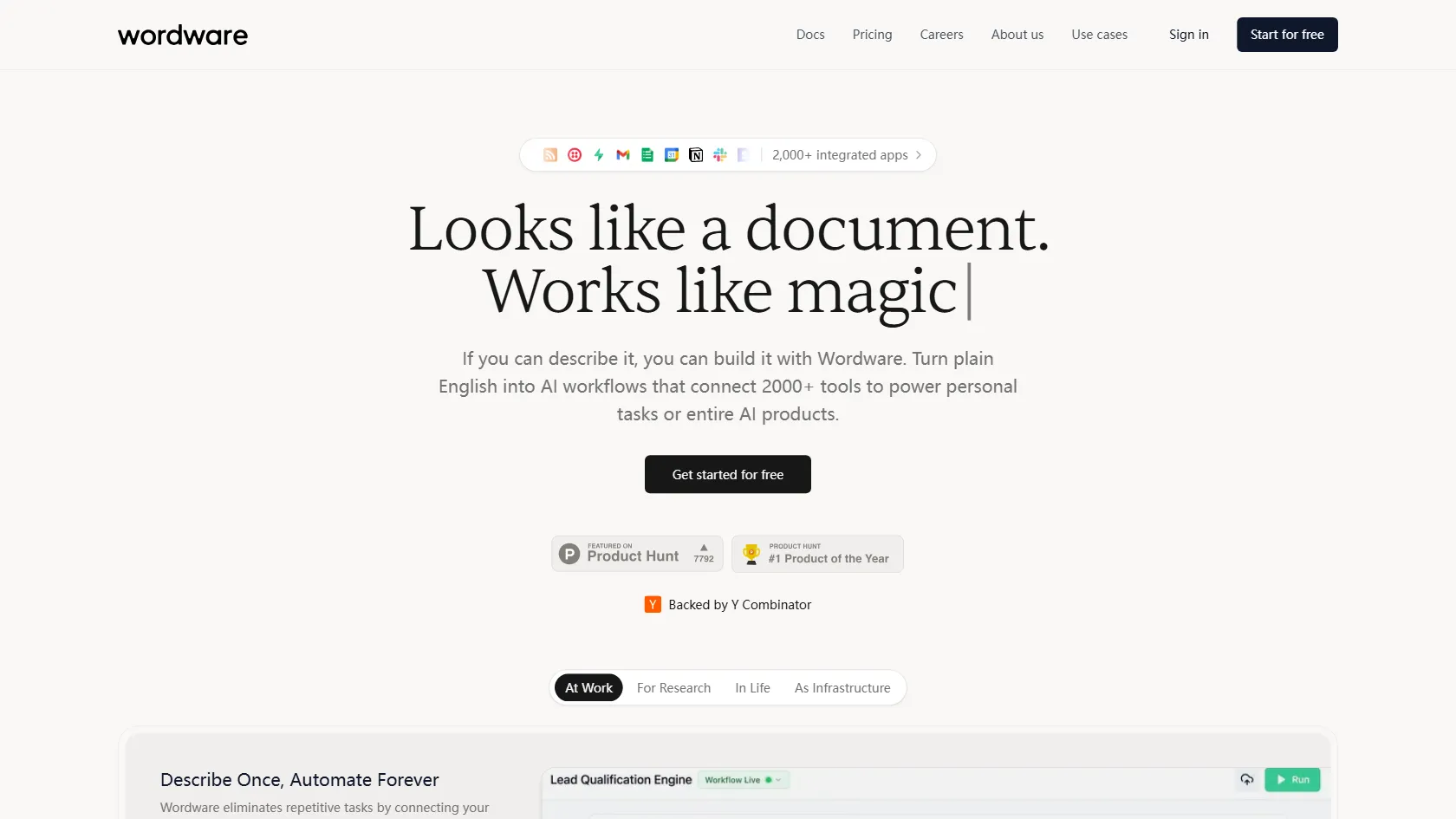 Screenshot or logo of Wordware tool