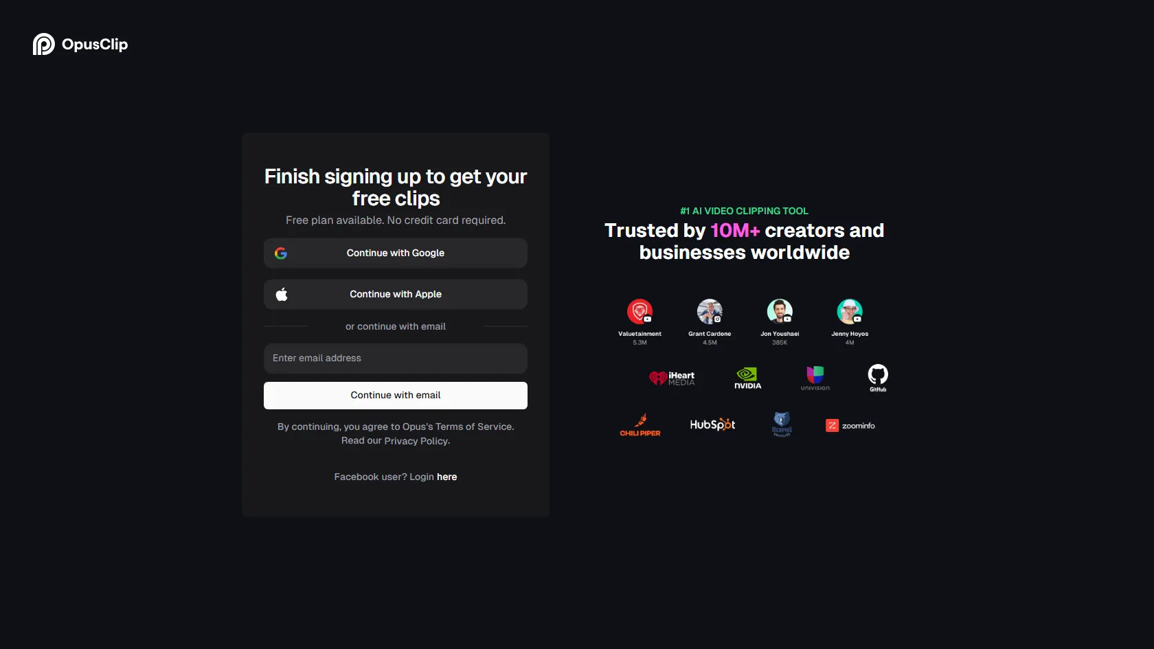 OpusClip screen shot