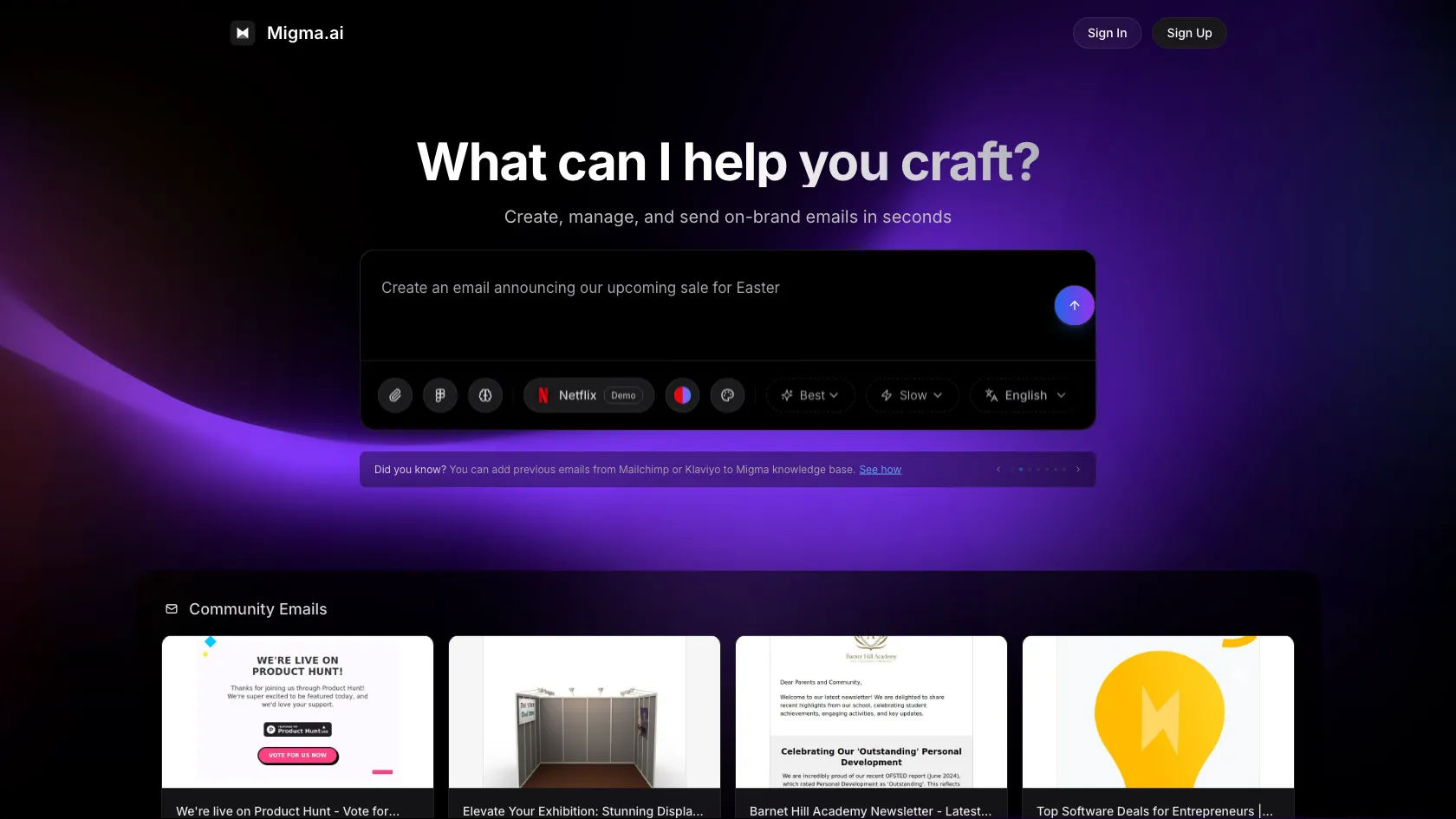 Screenshot or logo of Migma.ai tool