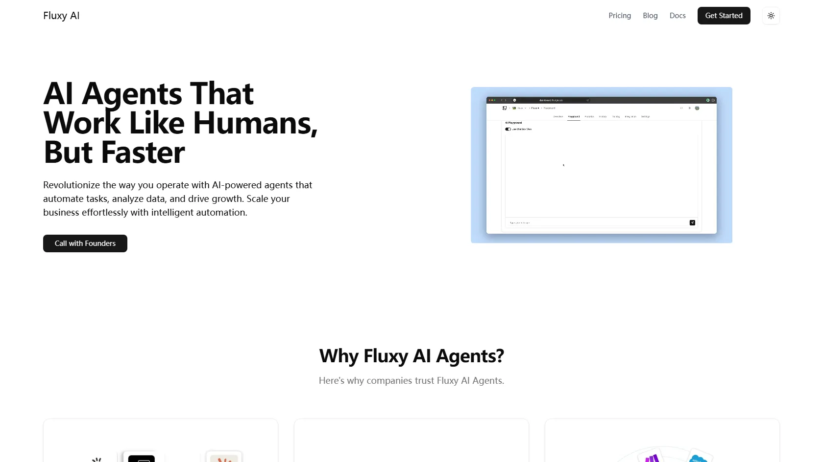 Screenshot or logo of Fluxy AI tool