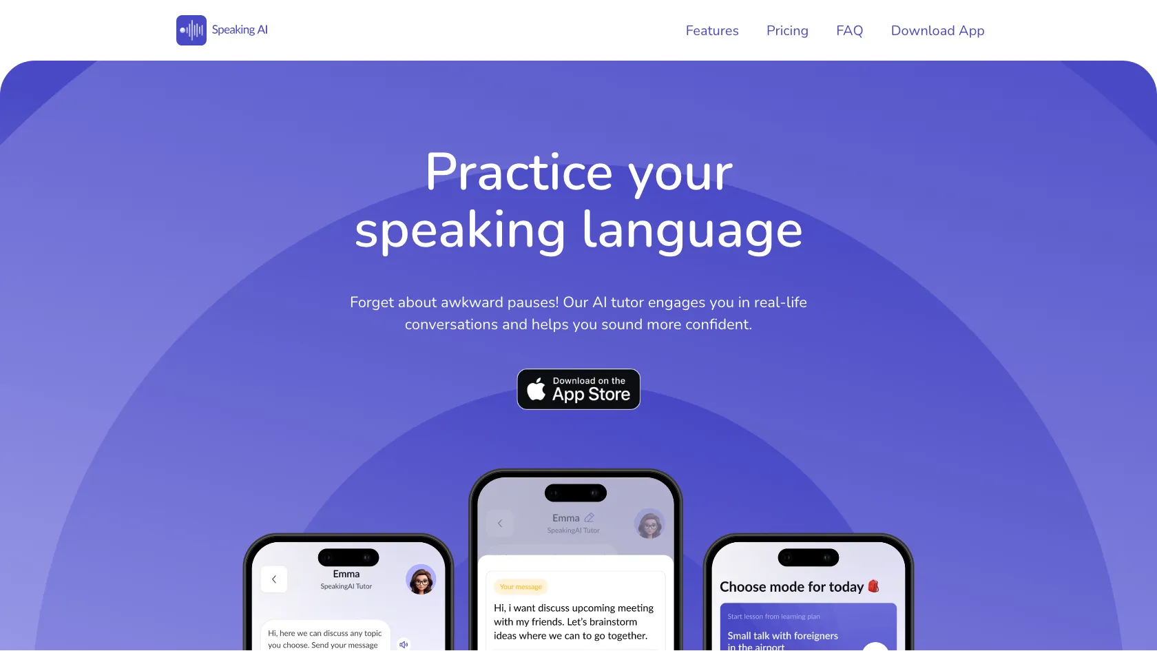 Screenshot or logo of SpeakingAI tool