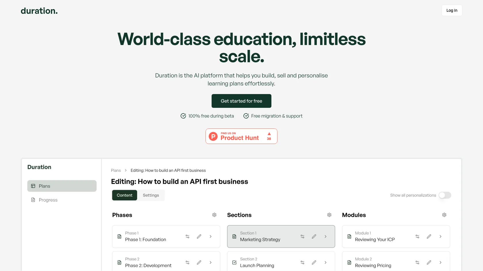 Screenshot or logo of duration.ai tool
