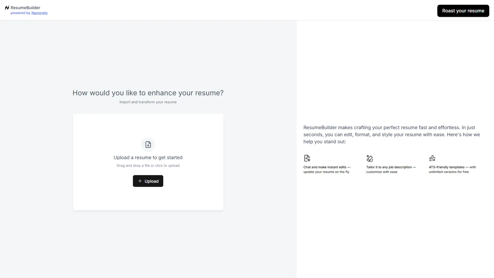 Resume Builder screen shot