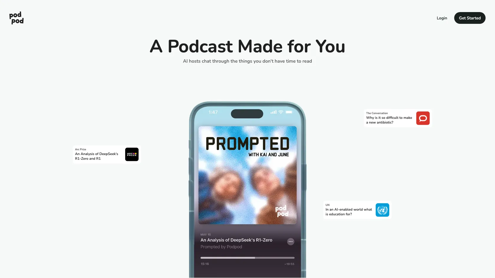 Screenshot or logo of Podpod tool
