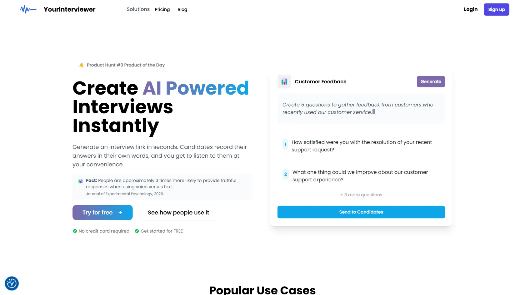 Screenshot or logo of YourInterviewer tool
