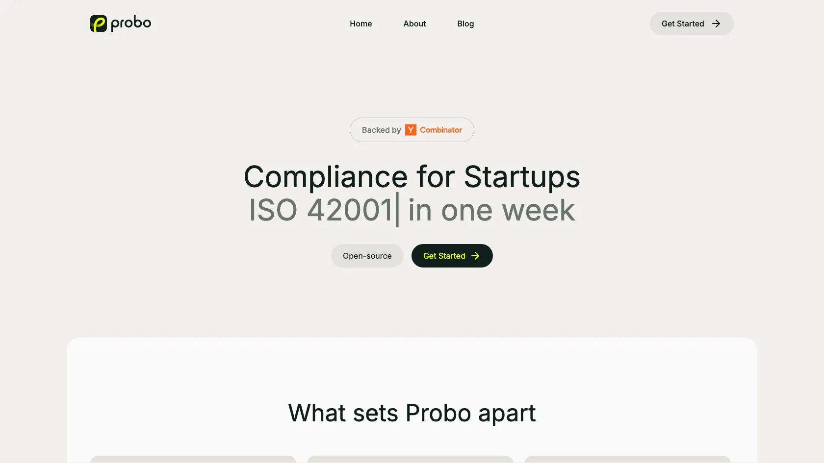 Screenshot or logo of Probo tool