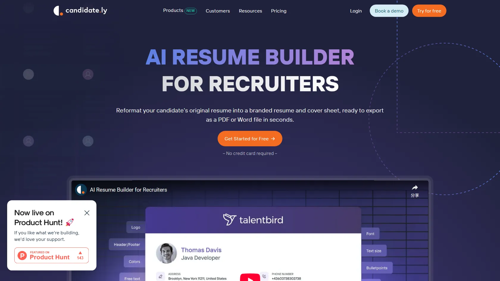 Screenshot or logo of AI Resume Builder tool