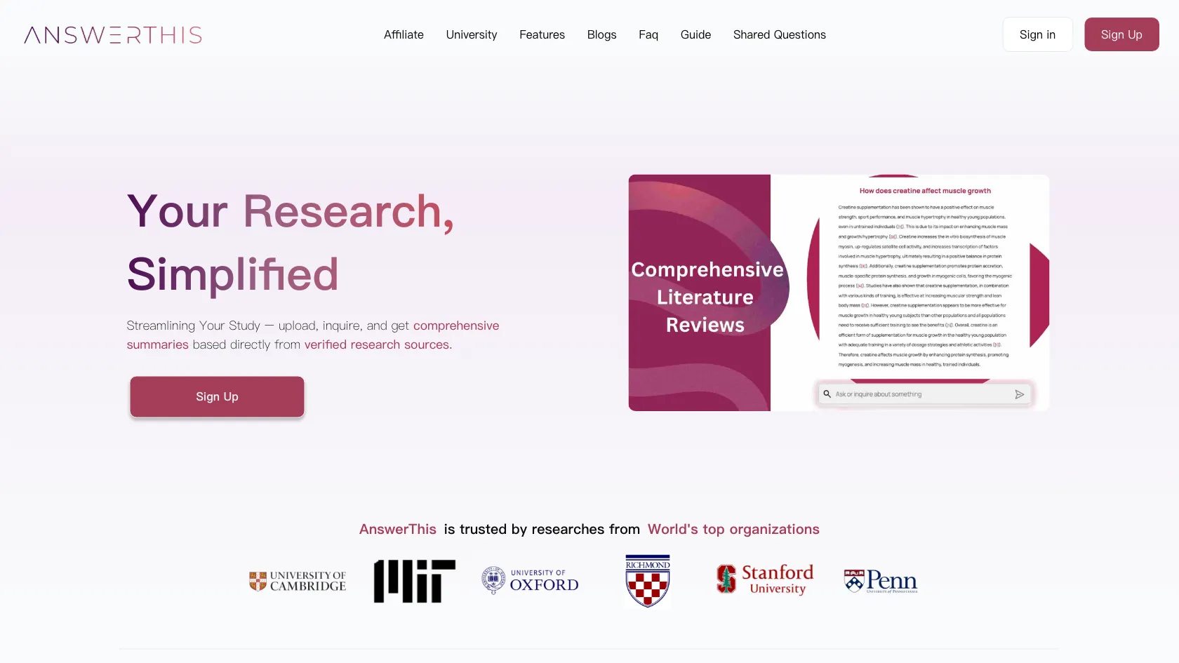 Screenshot or logo of AnswerThis tool