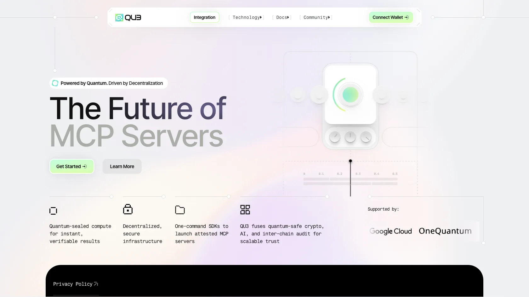 Screenshot or logo of QU3 tool