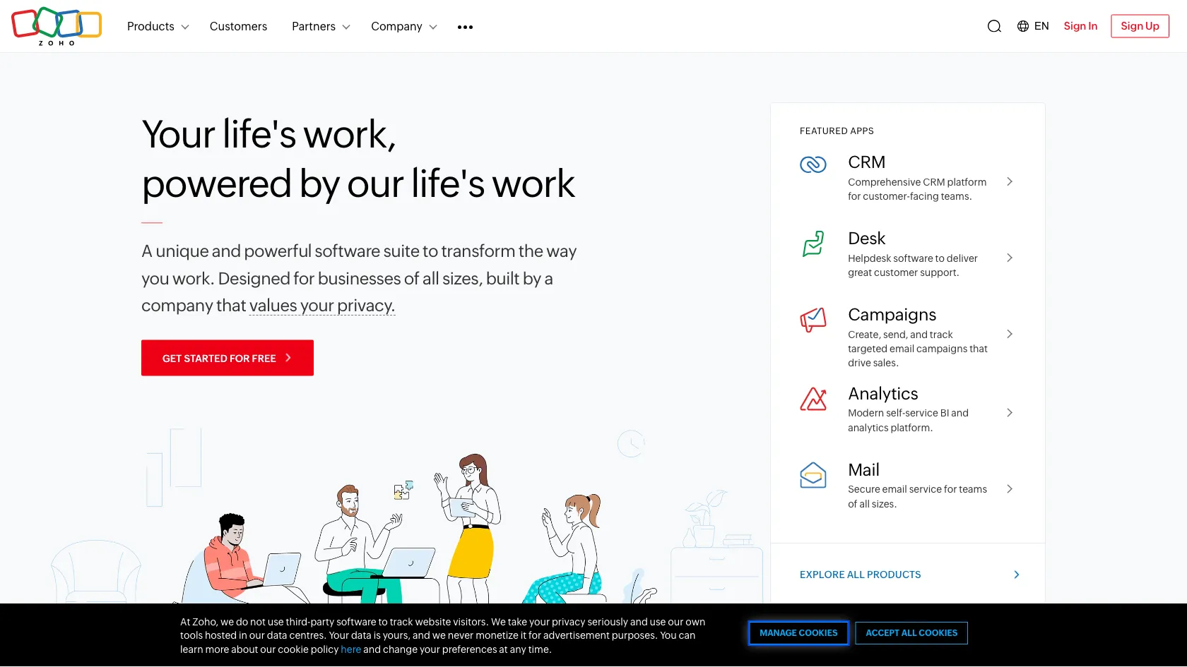 Screenshot or logo of Zoho tool